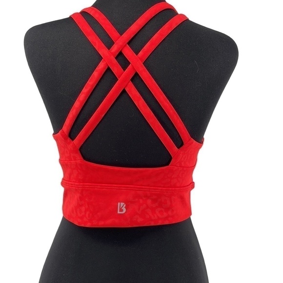 BUFFBUNNY Rosa sports bra crop top animal print gym workout criss cross back xs - Picture 2 of 12